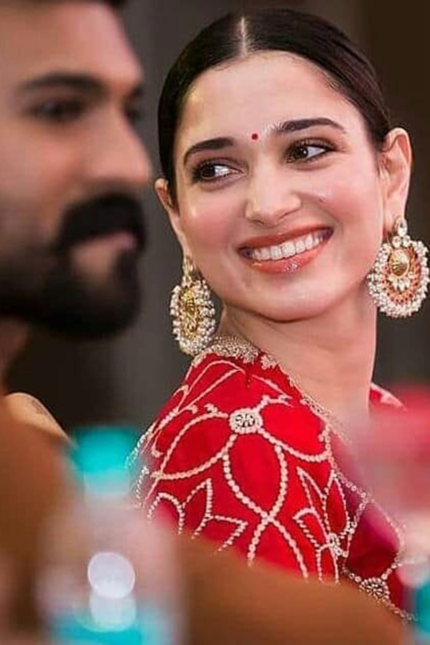 Red Silk Crushed Sharara Set