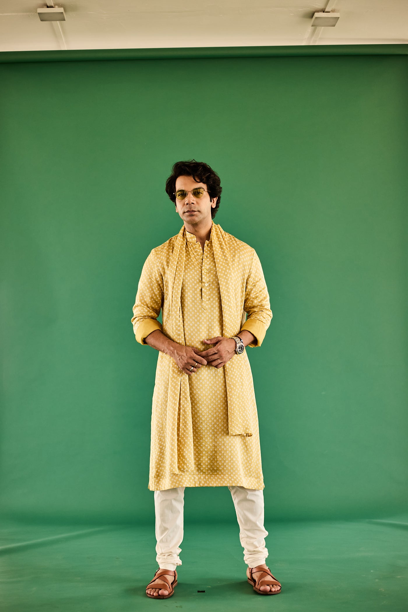 YELLOW DOT BANDHANI GAJJI SILK KURTA SET