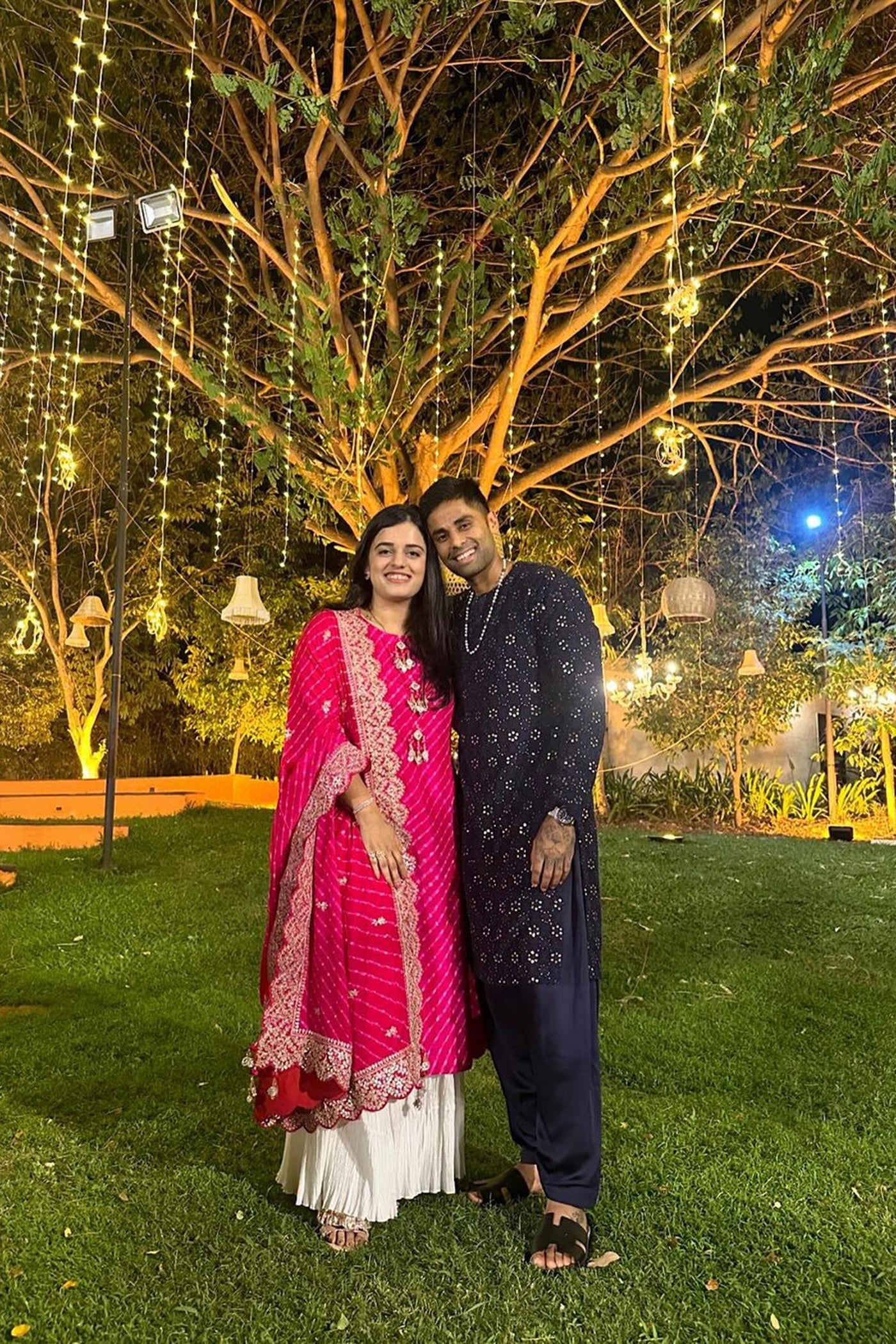 Navy Blue Mukaish Kurta Set