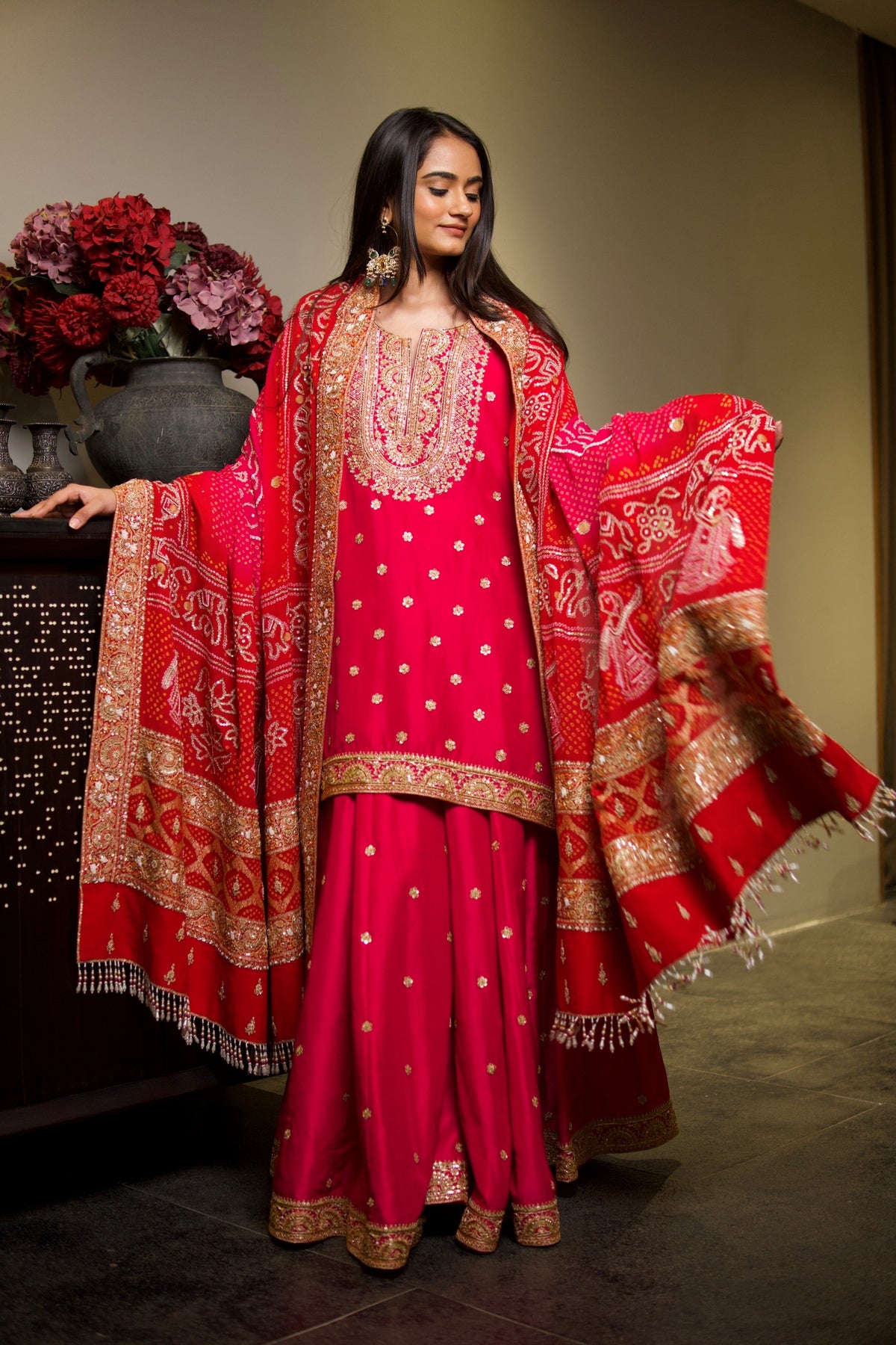 Vanya Bahl In Shahi Rani Bandhani Sharara Set