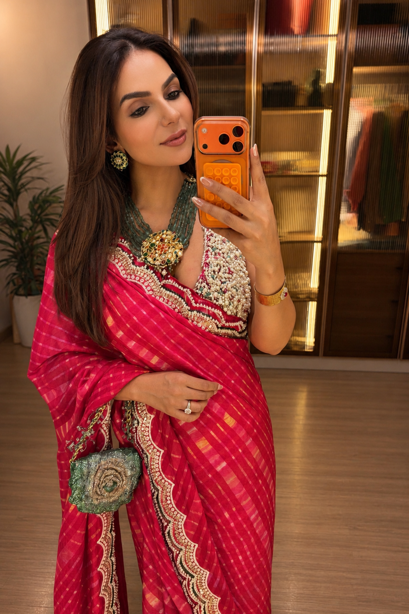 GAURI MEHTA IN Leheriya Saree Set
