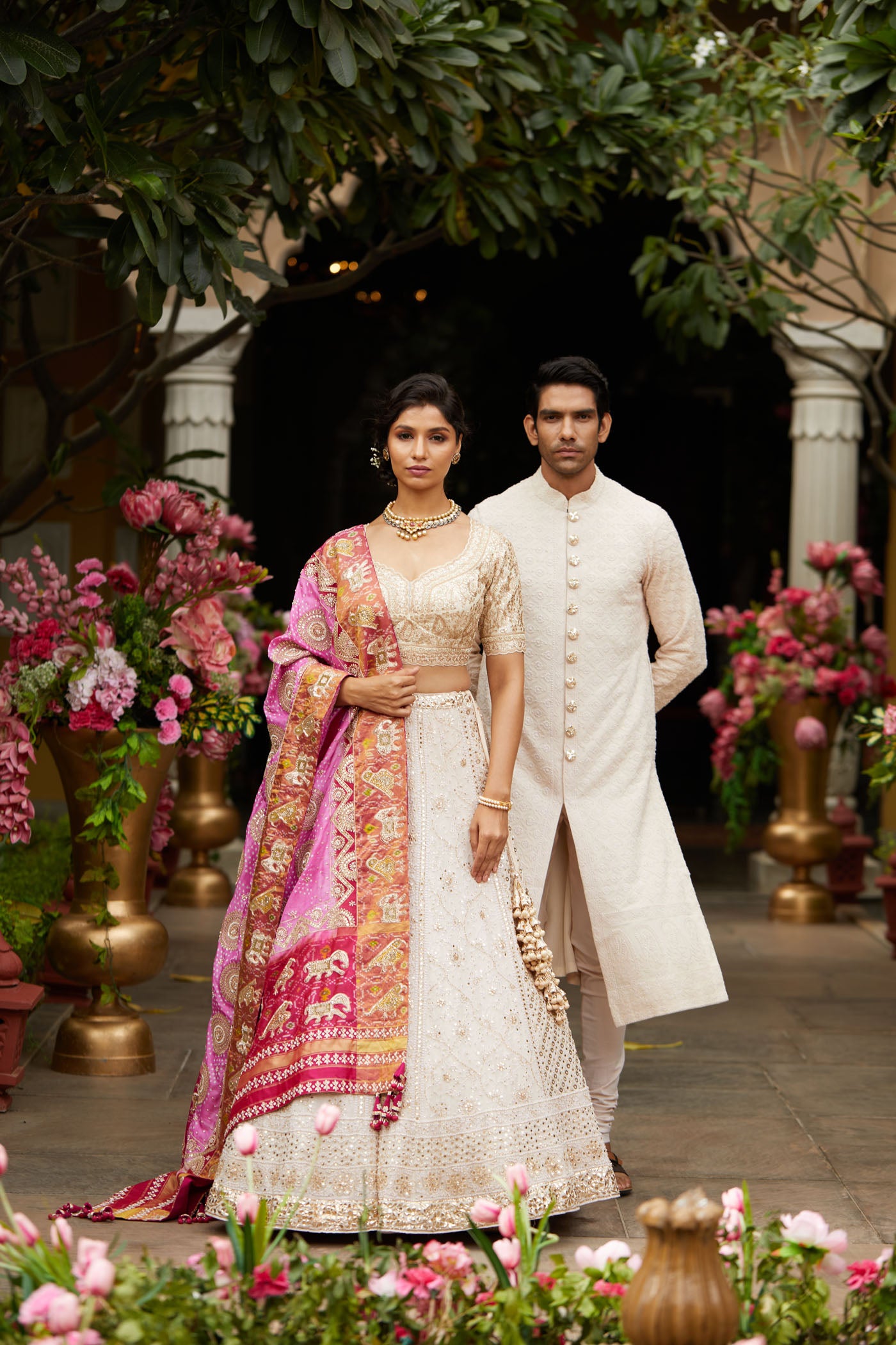 Ivory chikankari Lehenga set