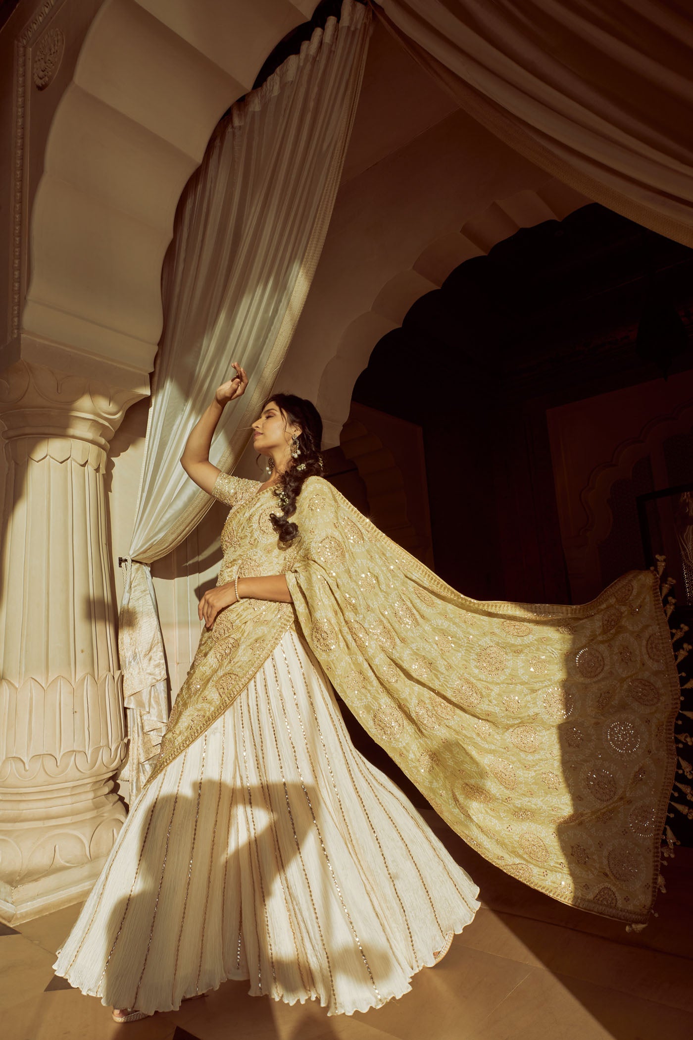 IVORY CRUSH LEHENGA SET