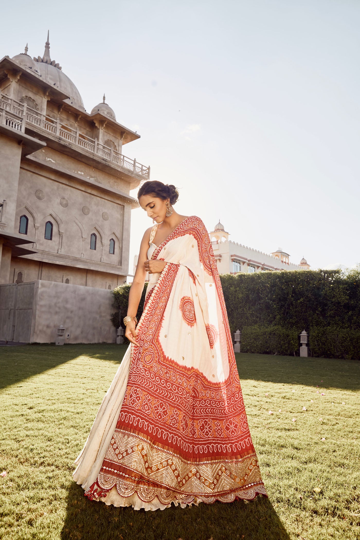 IVORY CRUSH LEHENGA SAREE