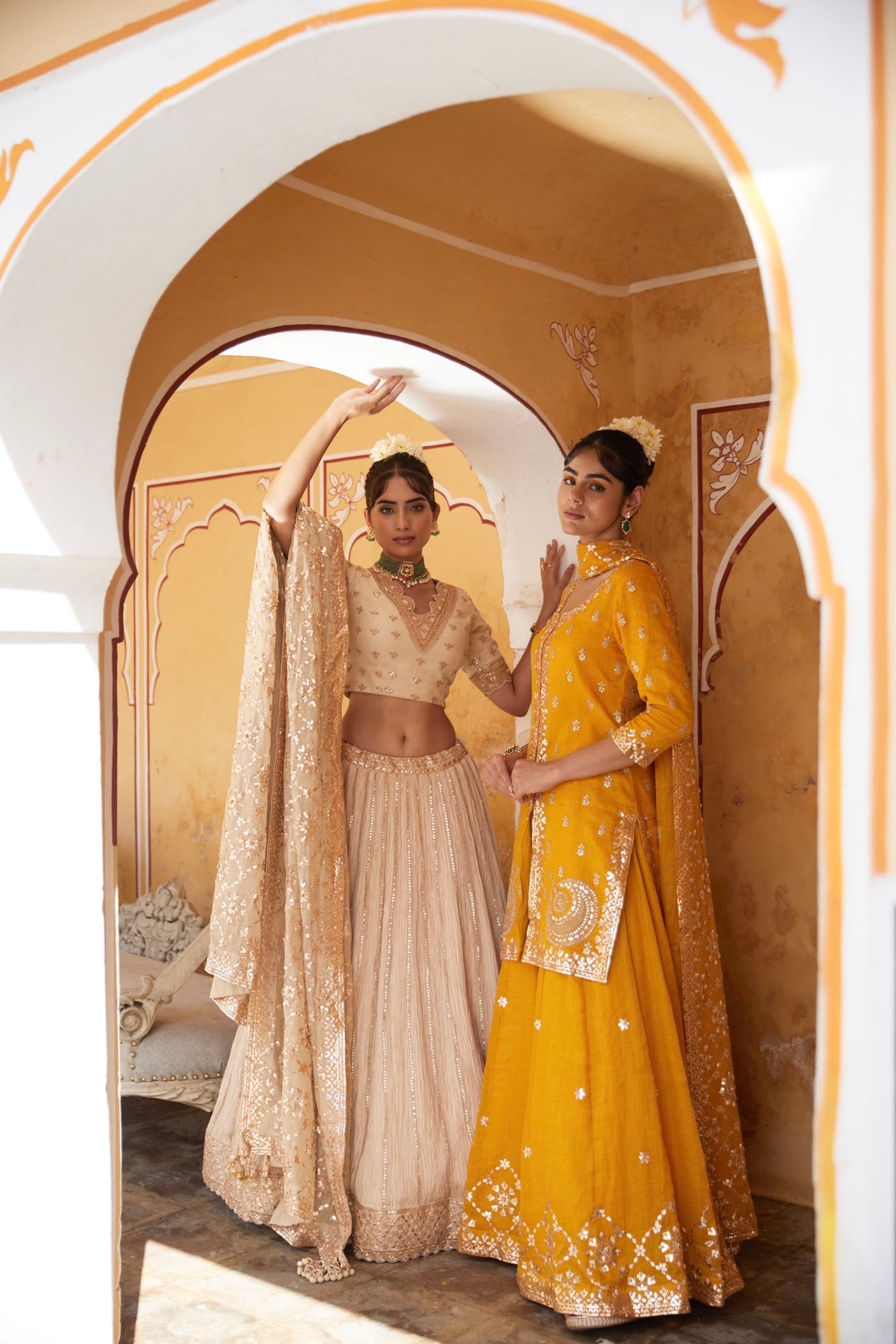 Yellow Embroidered Sharara Set