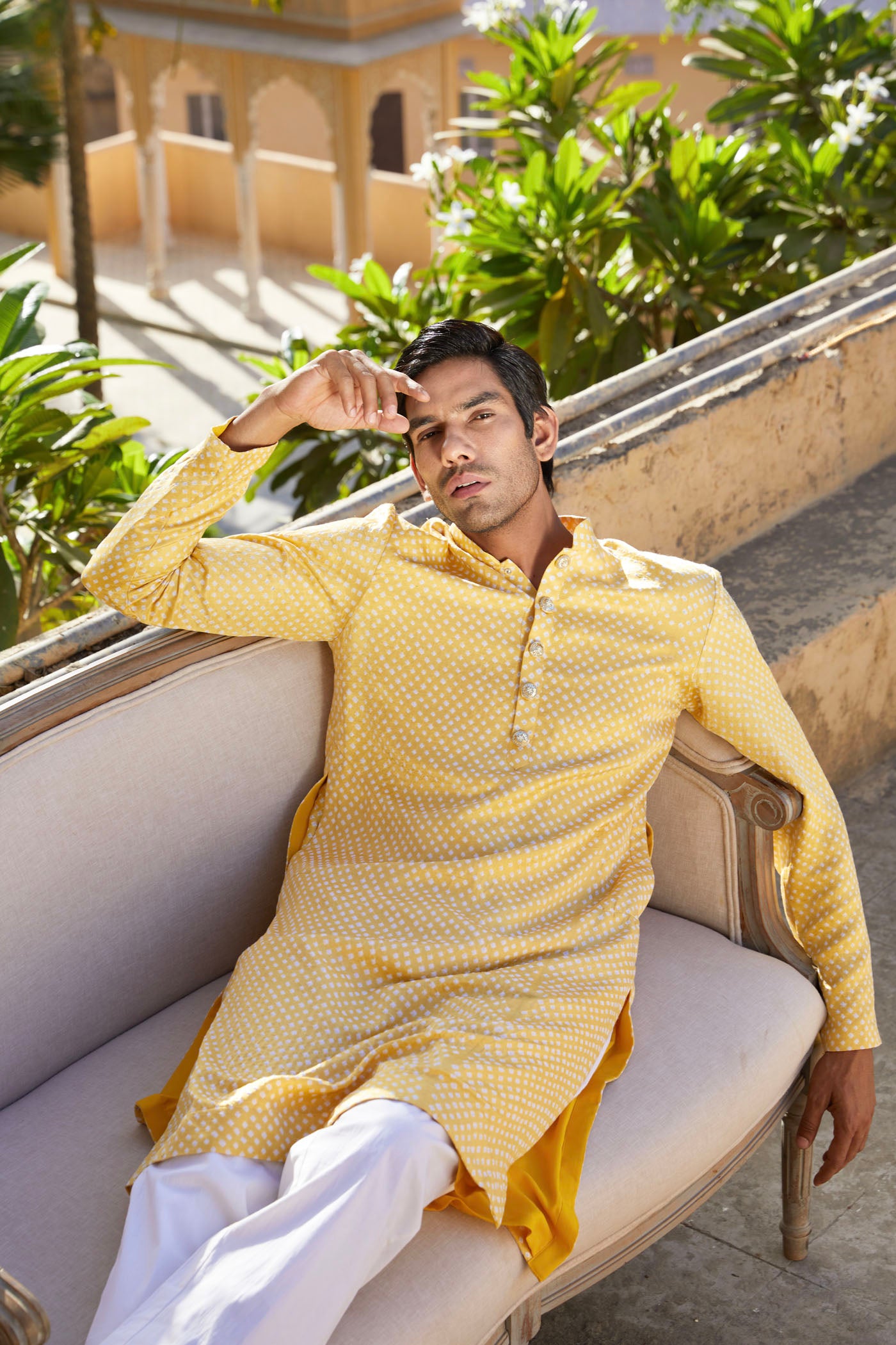 YELLOW BANDHNI KURTA SET