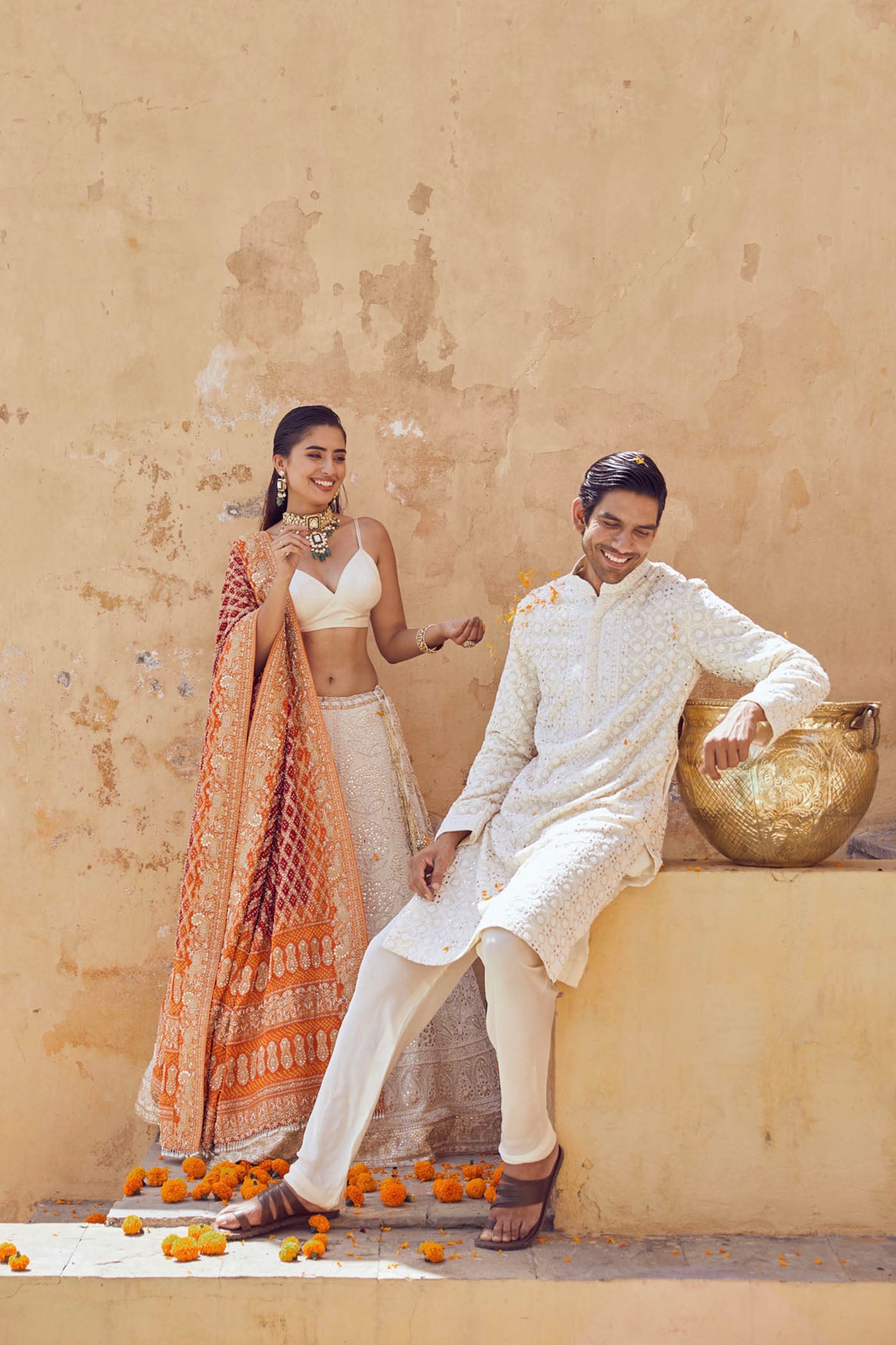 Ivory Chikankari Kurta Set