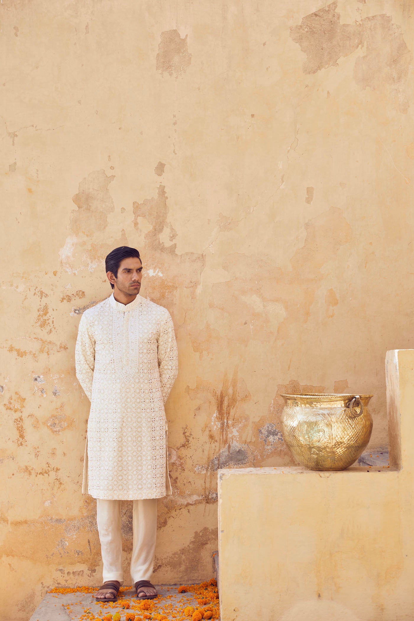 Ivory Chikankari Kurta Set