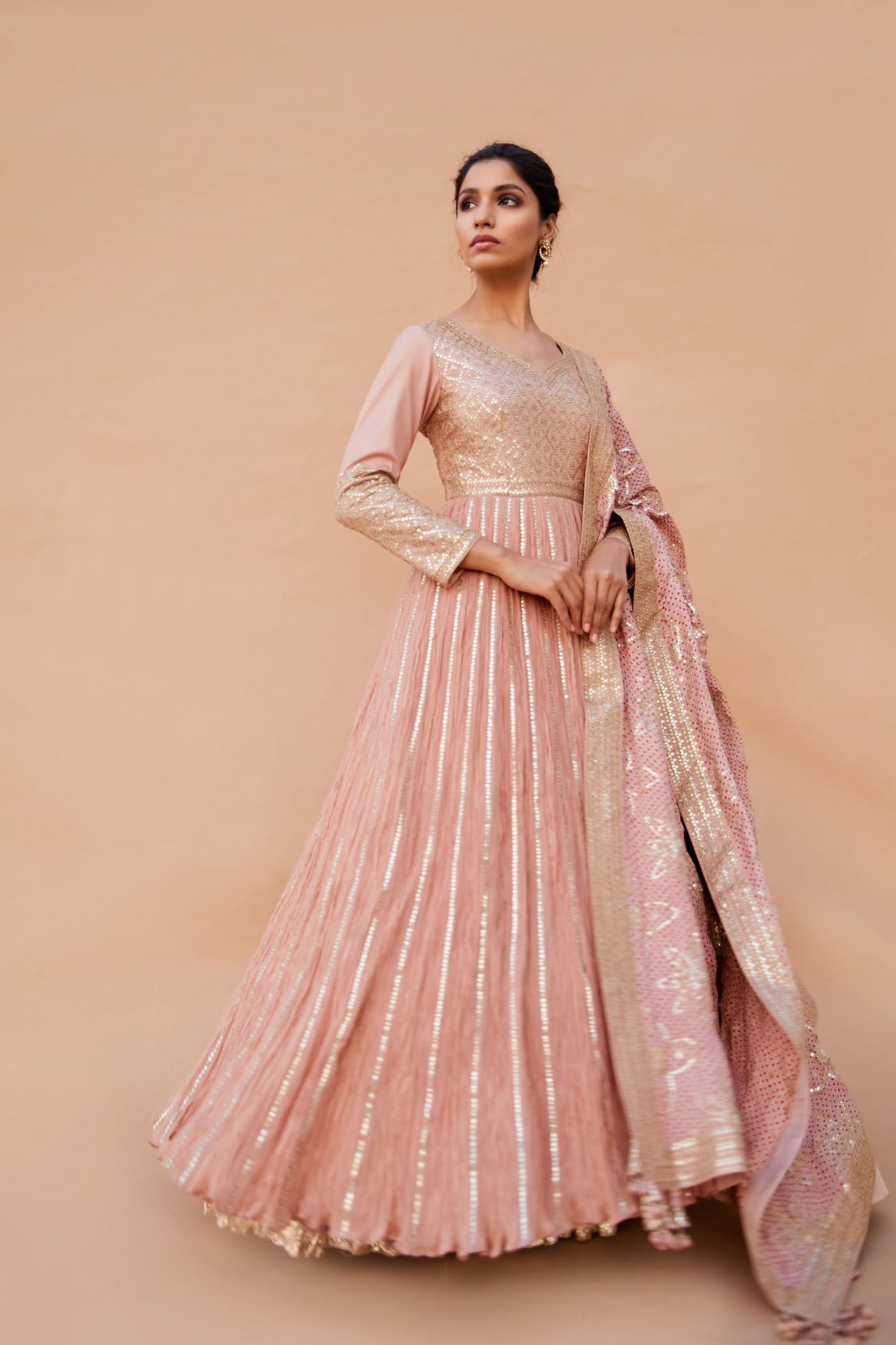 Blush pink Anarkali set