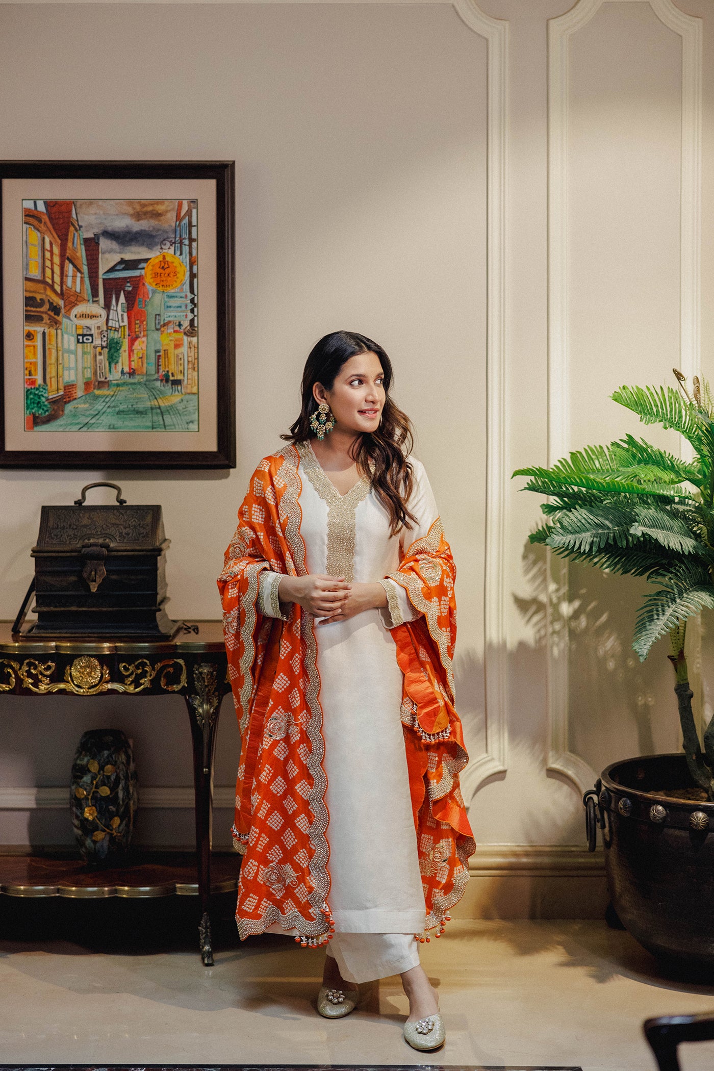 White Silk Kurta Set