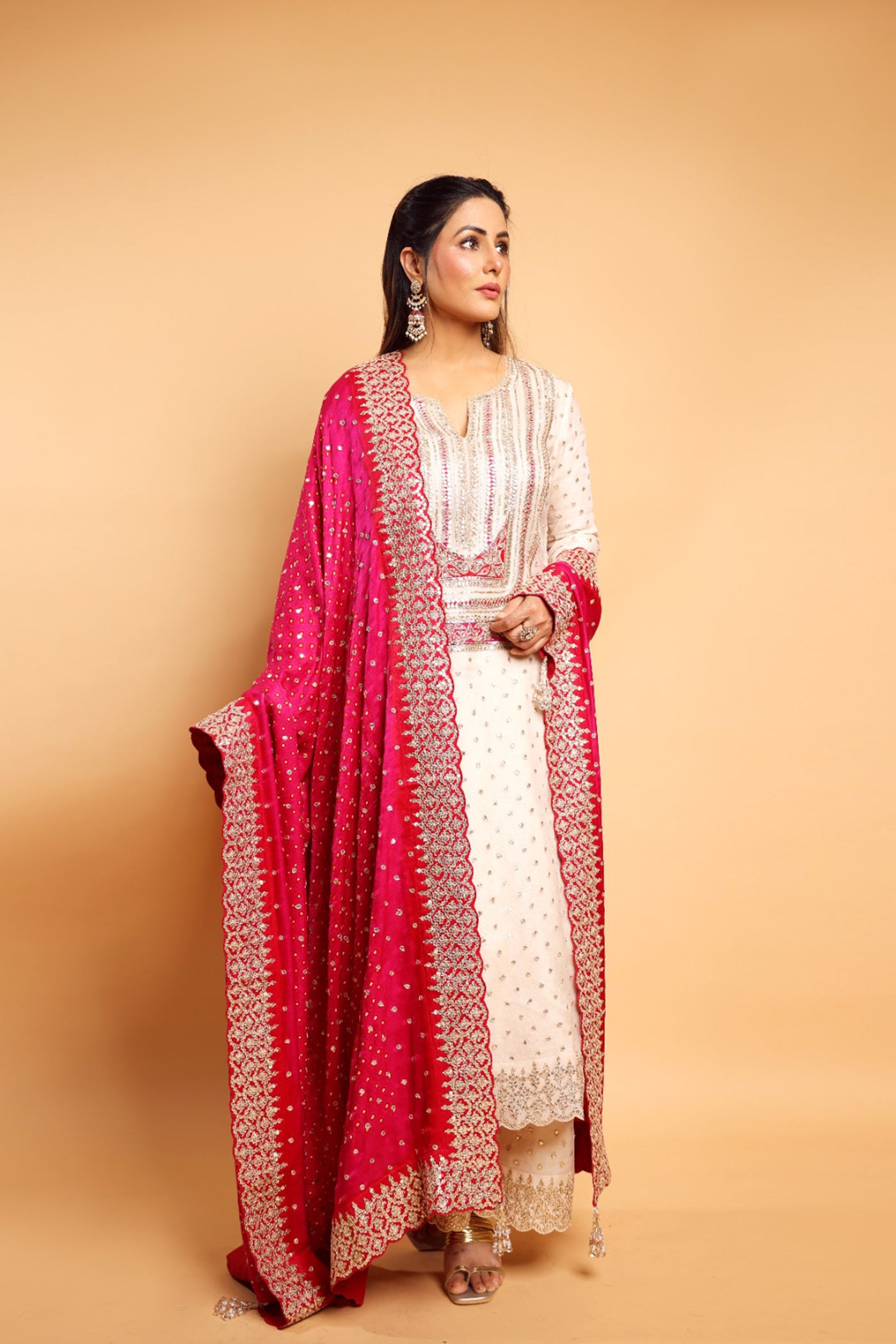 Ivory Chanderi Silk Kurta Set