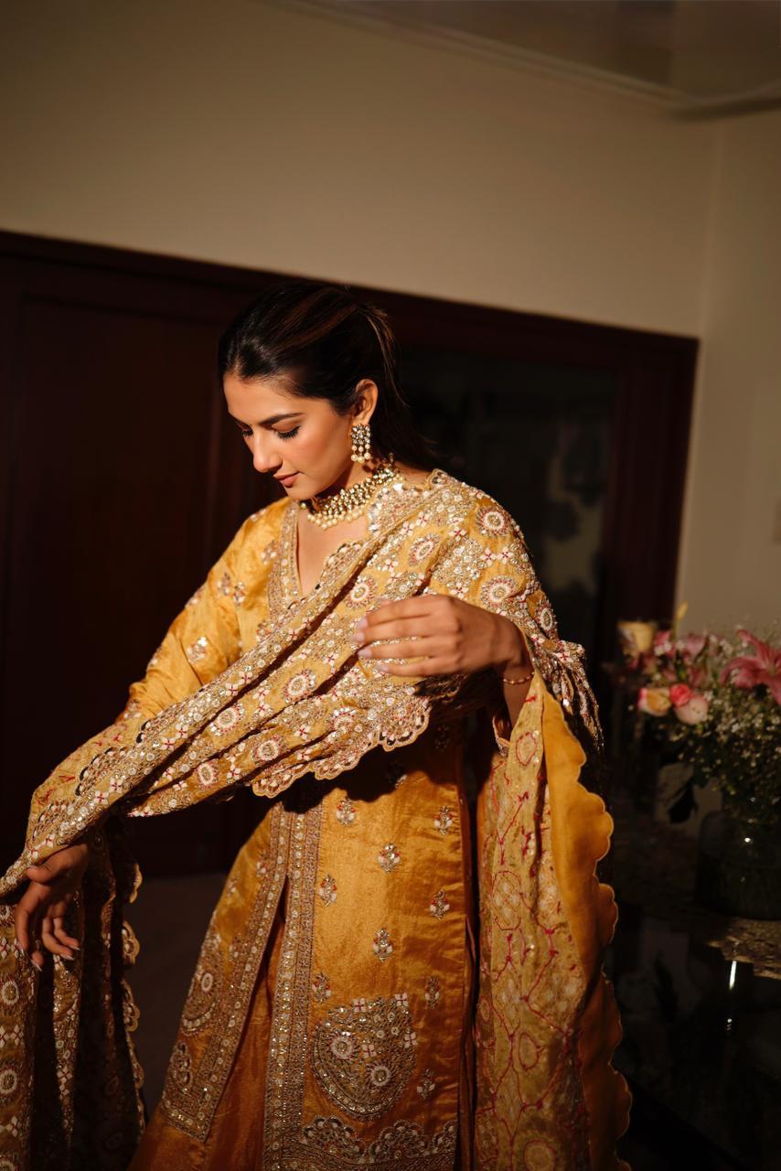 MEHER TALUJA In Mustard kurta sharara set