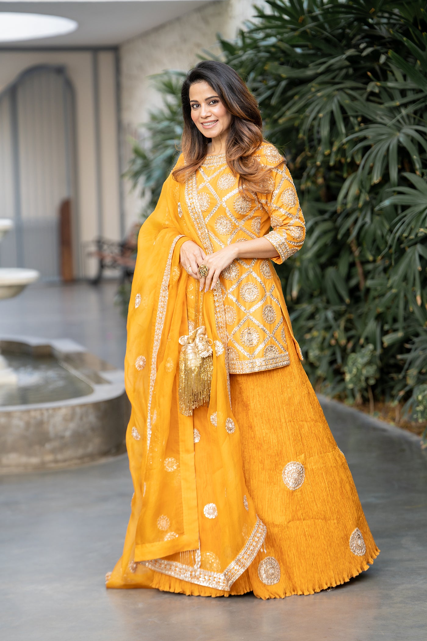 Orange Sharara Set