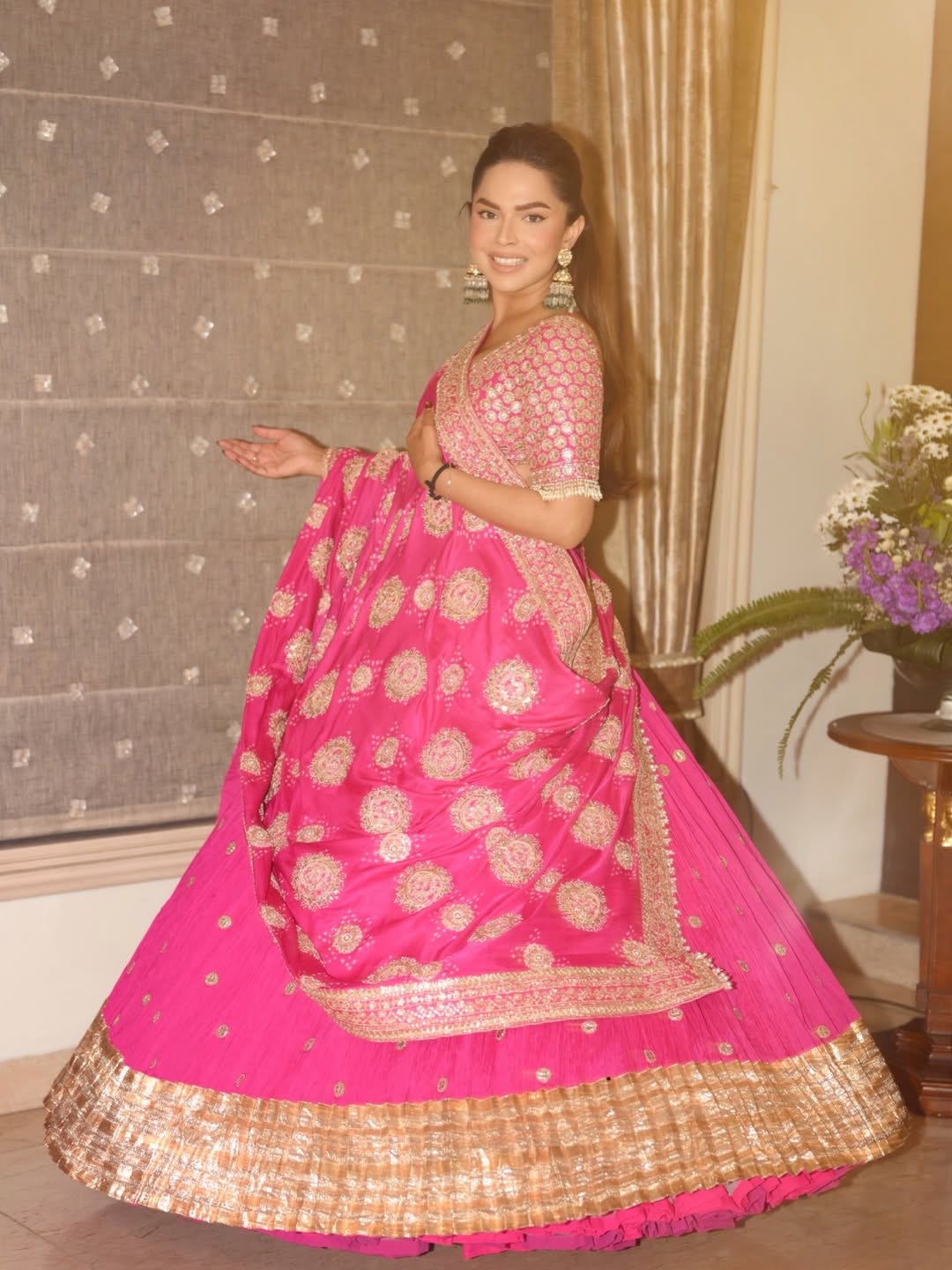 CHANDNI GIRDHAR In Pink crush lehenga set