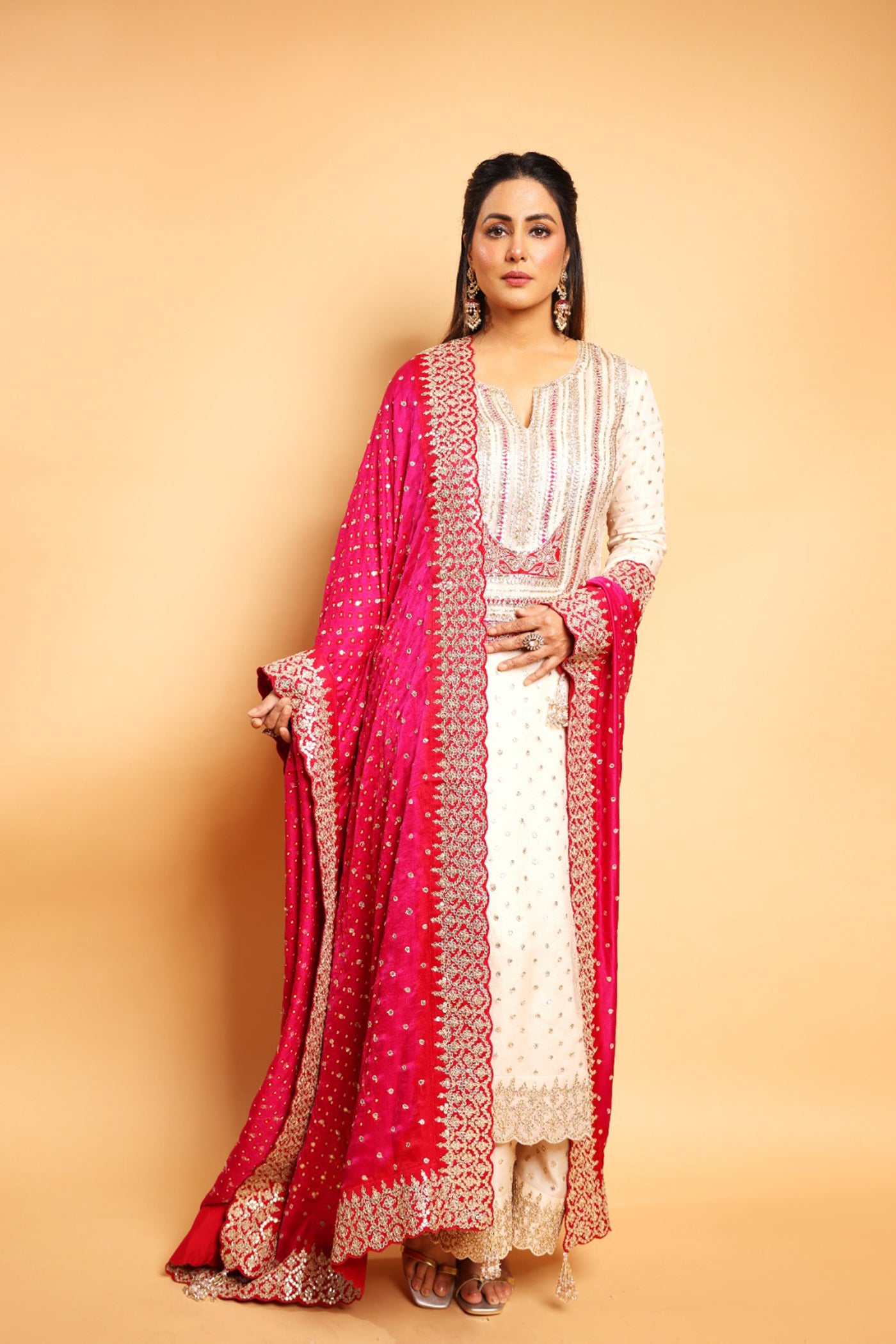 Ivory Chanderi Silk Kurta Set