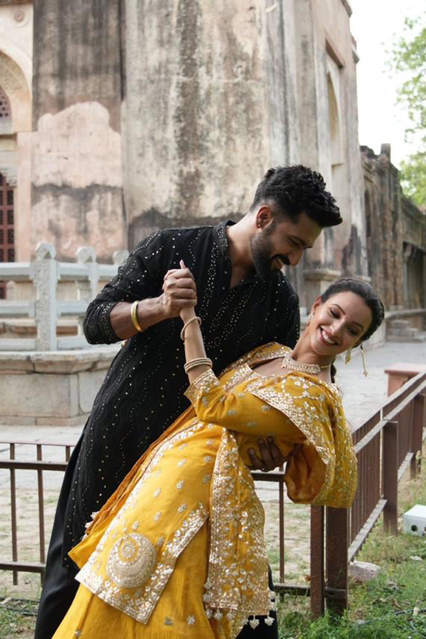 Yellow chanderi Sharara Set