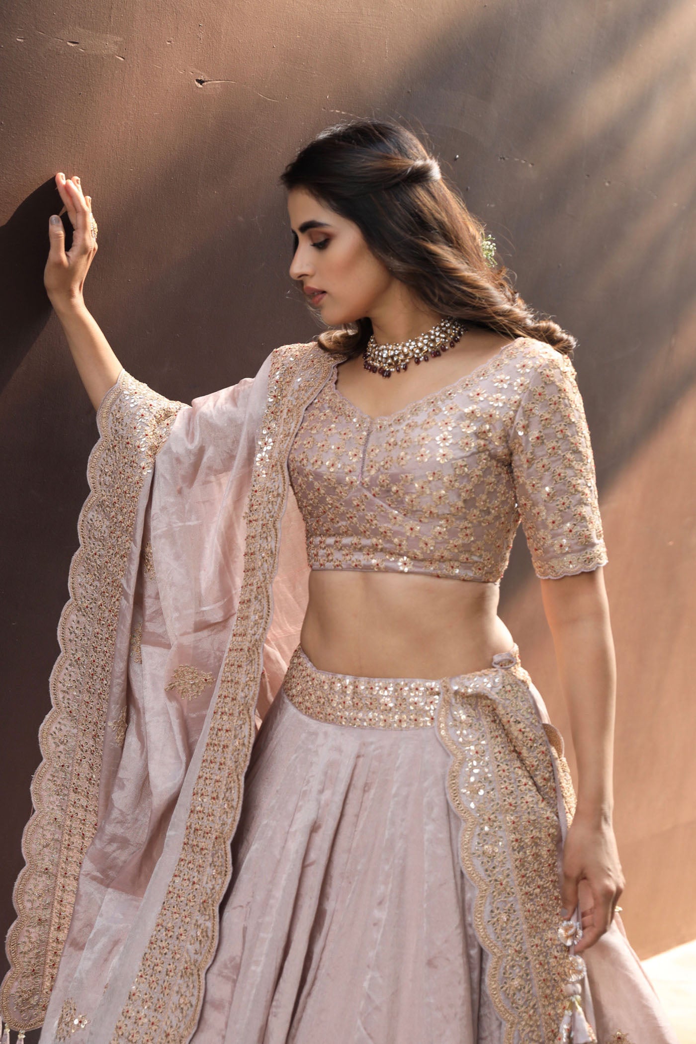 Blush Banarasi Lehenga Set