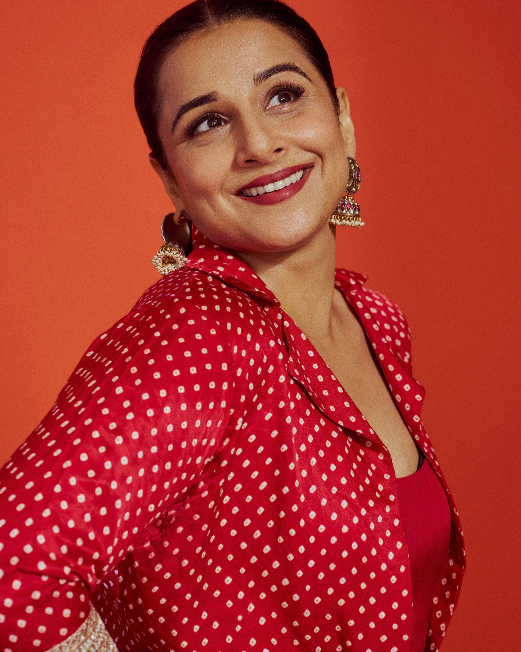 Red Crush inner with bandhni jacket set