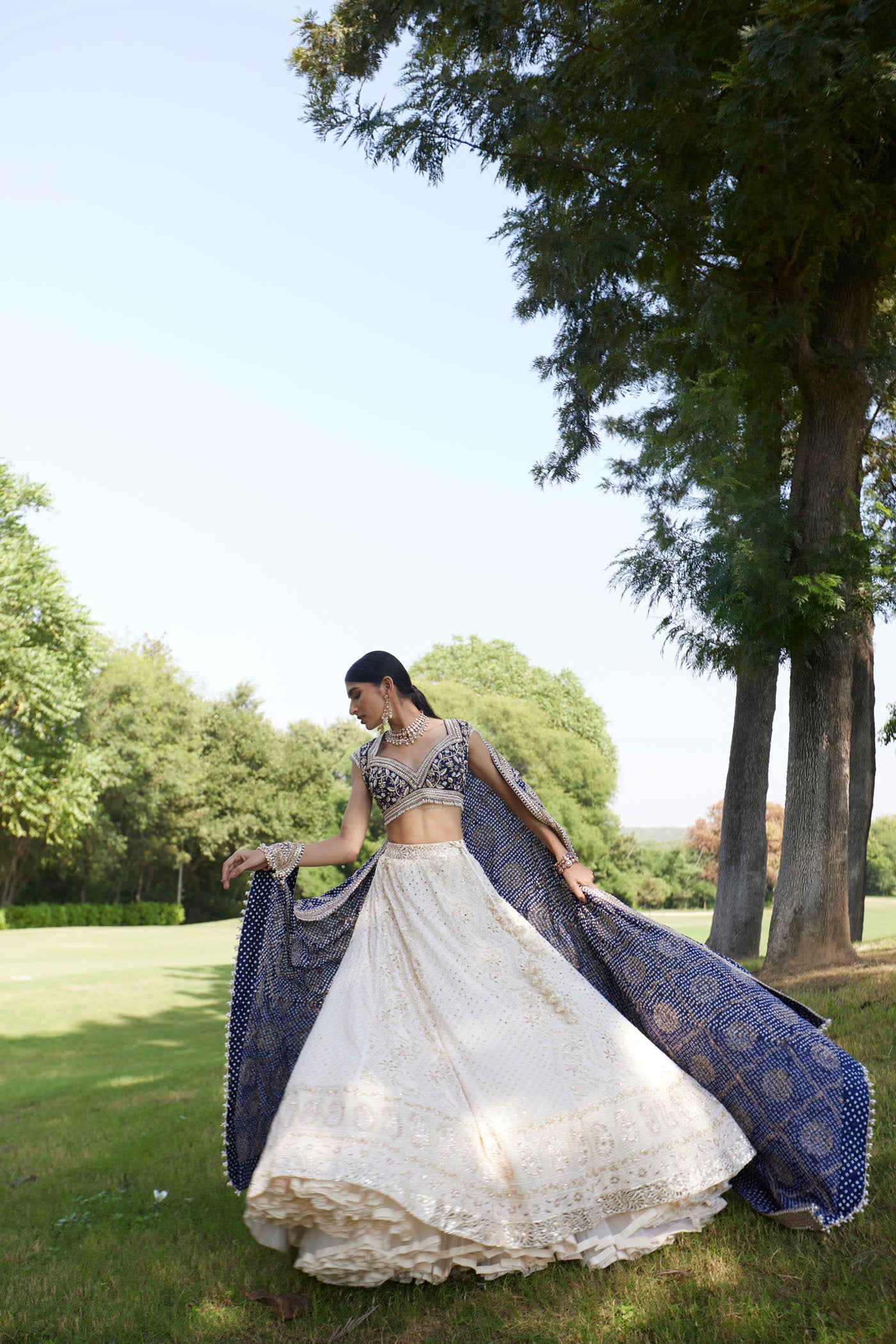Ivory Embroidered Lehenga set