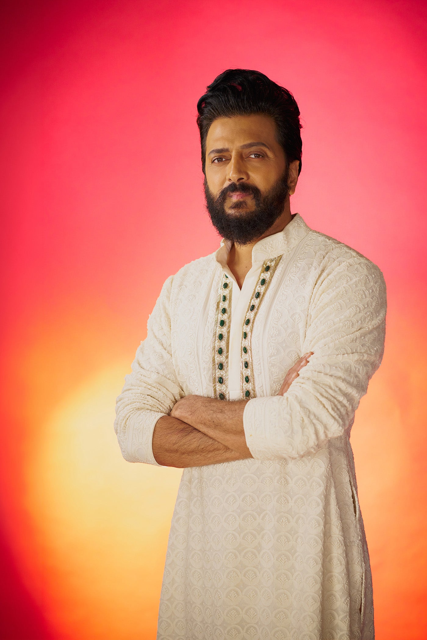 RITESH DESHMUKH In Ivory Chikankari kurta set