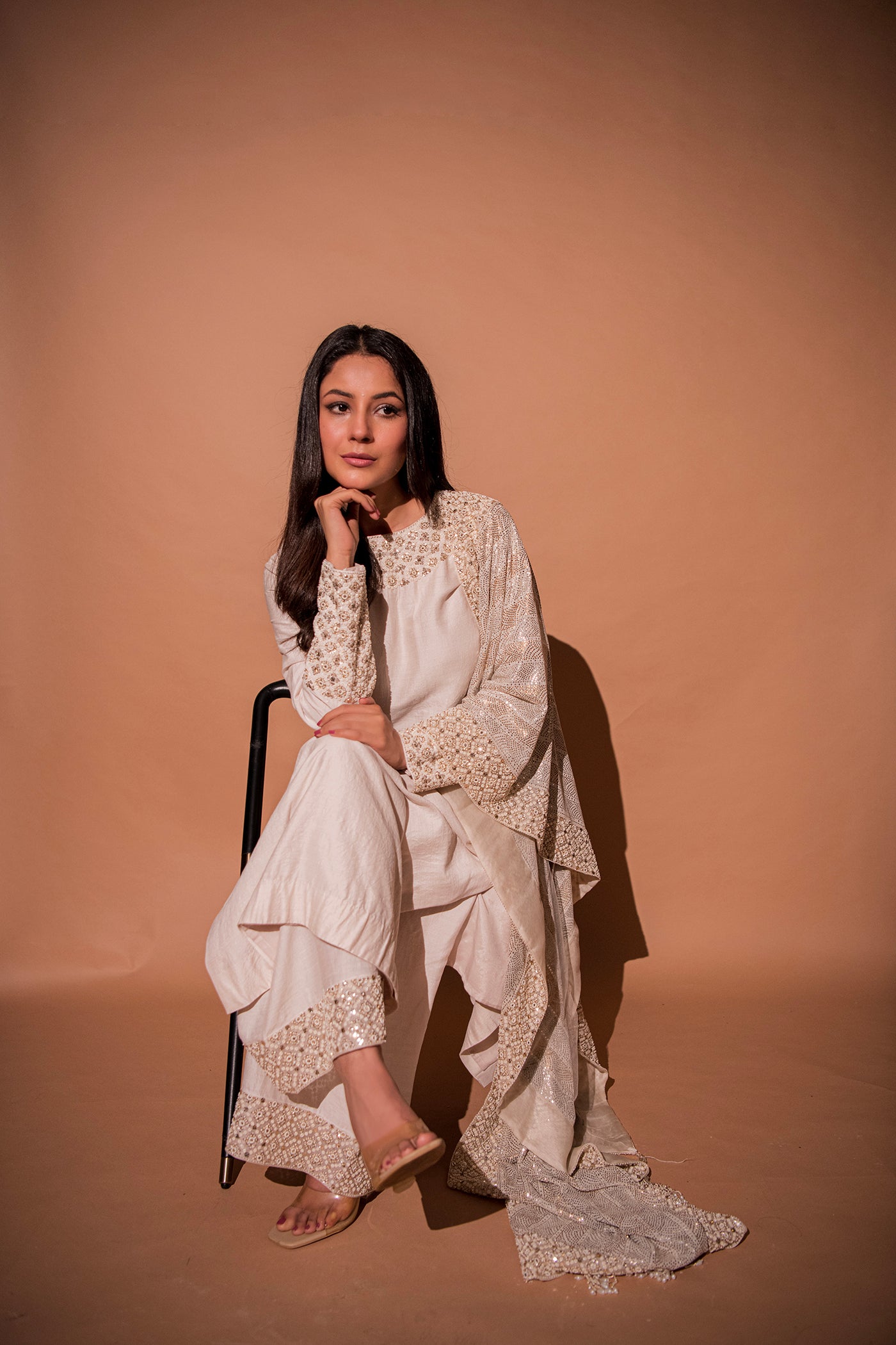 Ivory Moonga Silk Kurta Set