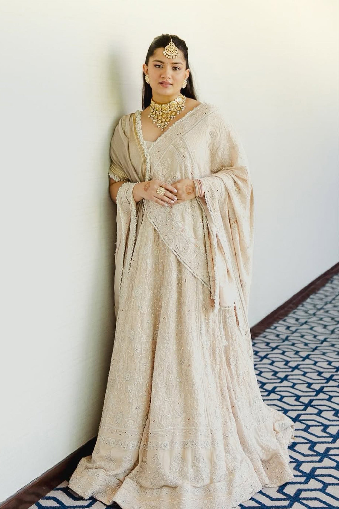 MEDHA BAHUGUNA IN BLUSH PINK LUCKNAWI LEHENGA SET