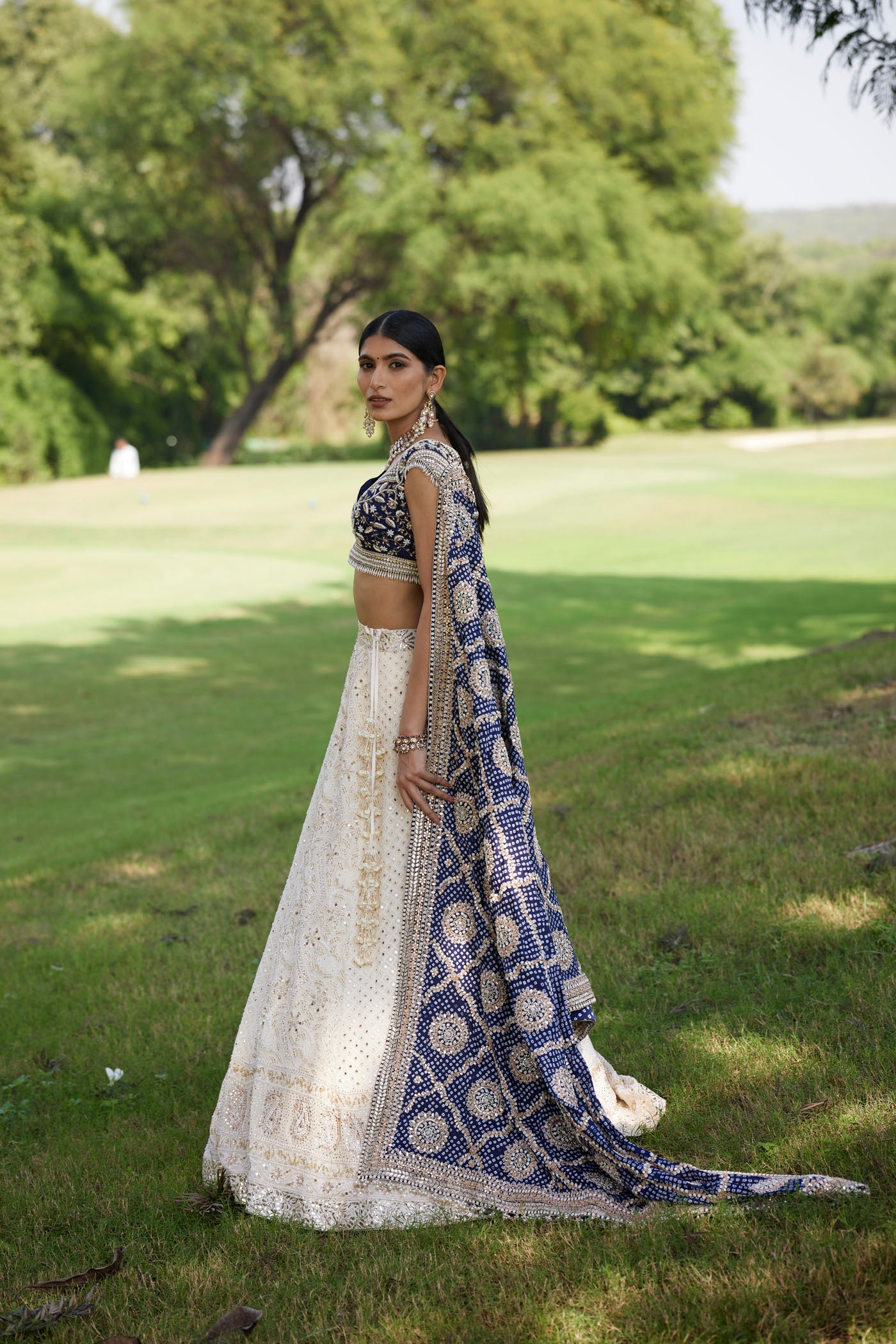 Ivory Embroidered Lehenga set
