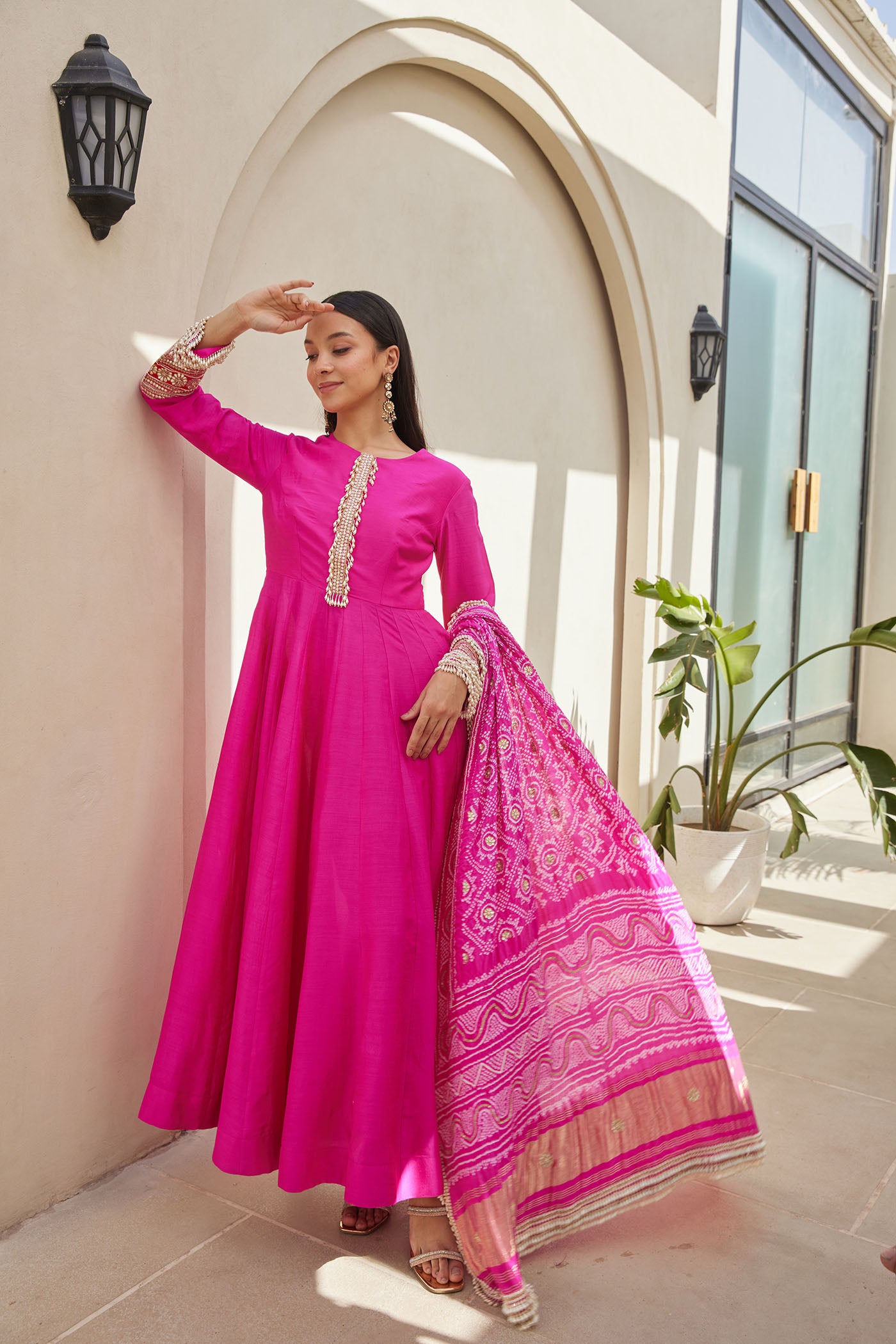 Pink Anarkali Set