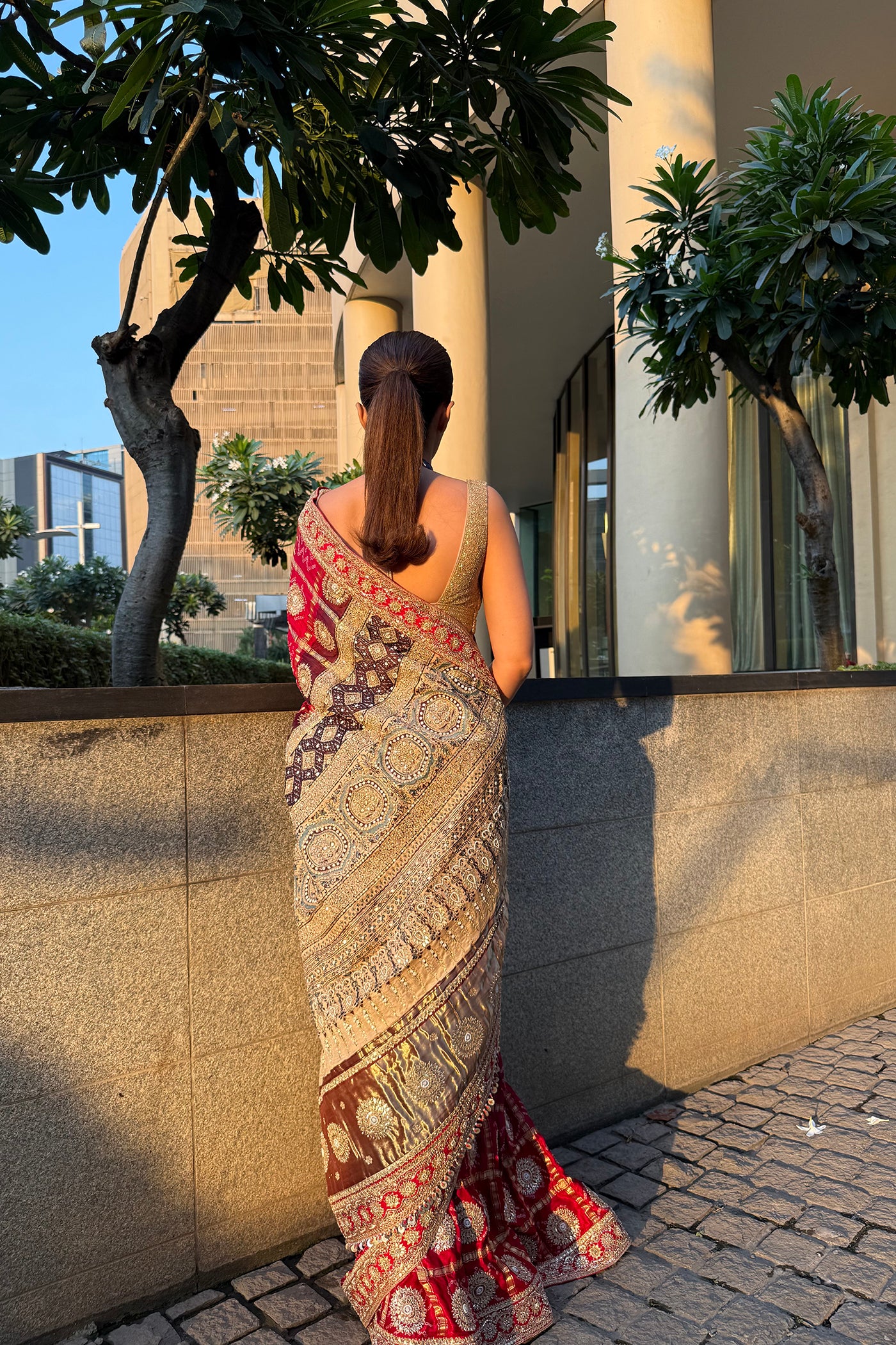 Red Gajji Silk Gharchola Saree