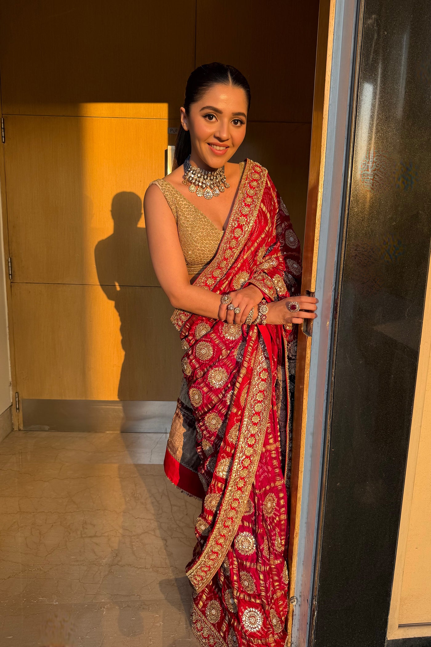 Red Gajji Silk Gharchola Saree