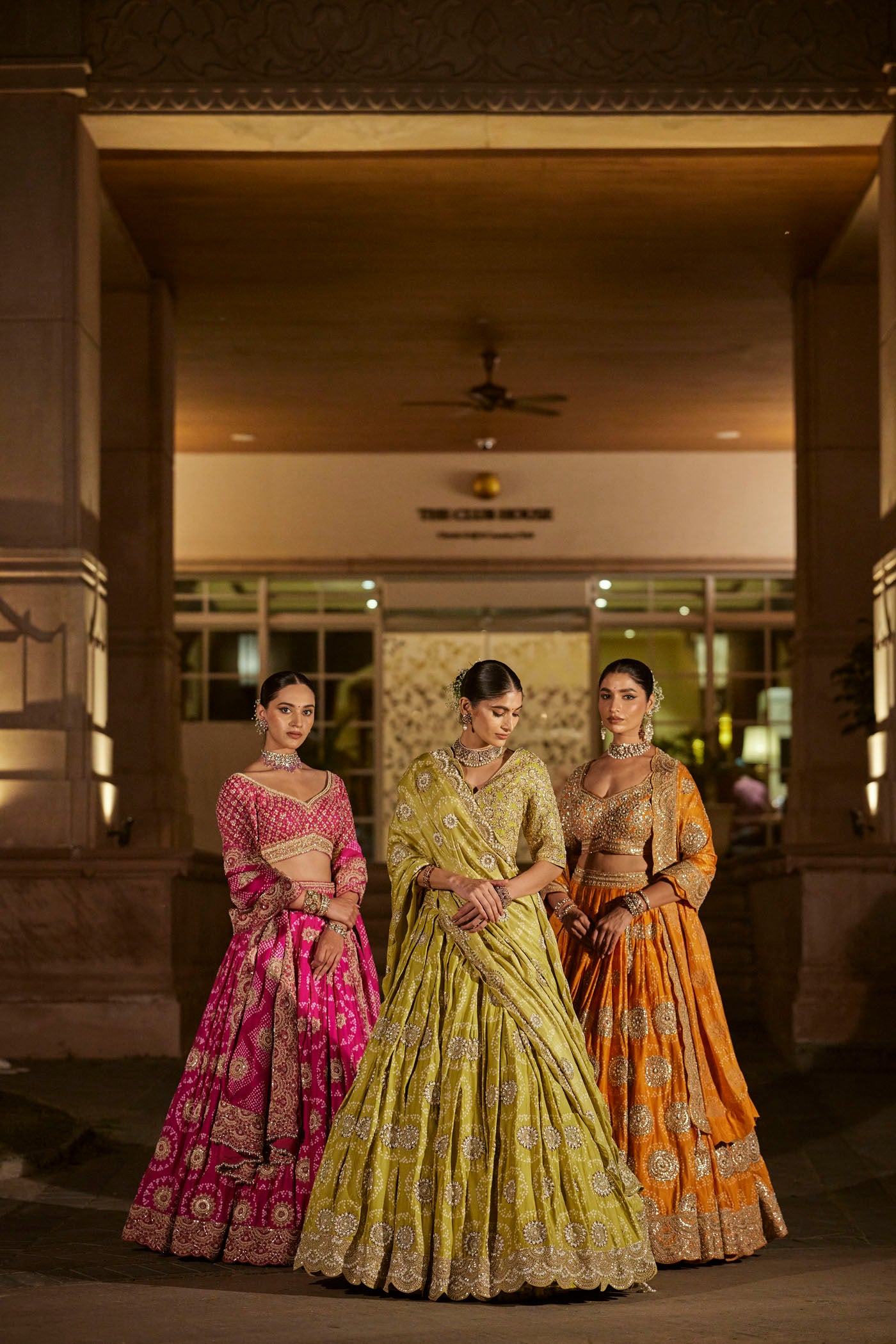 pink Silk Bandhani Lehenga Set