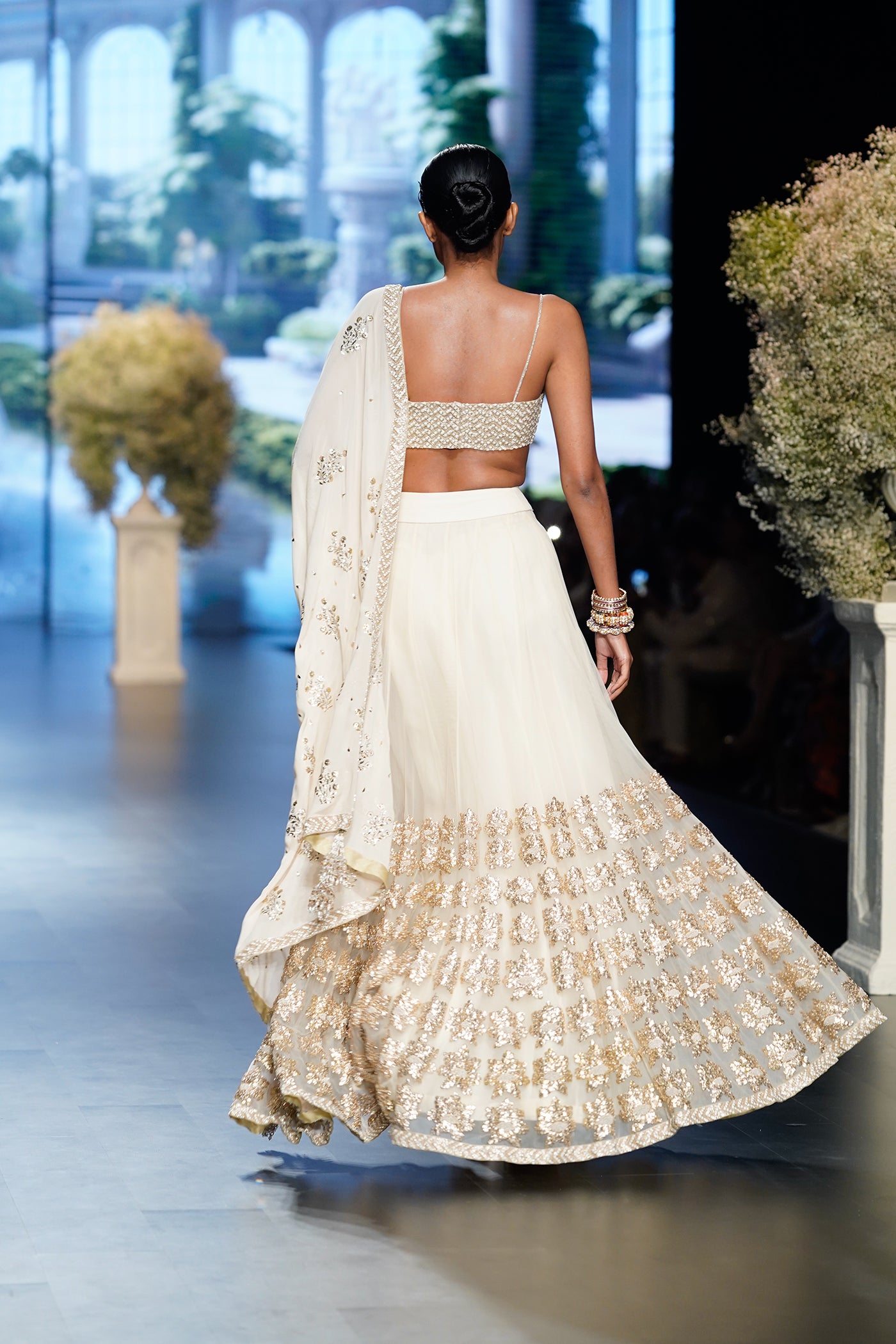 Ivory Embellished Lehenga Set with Dupatta