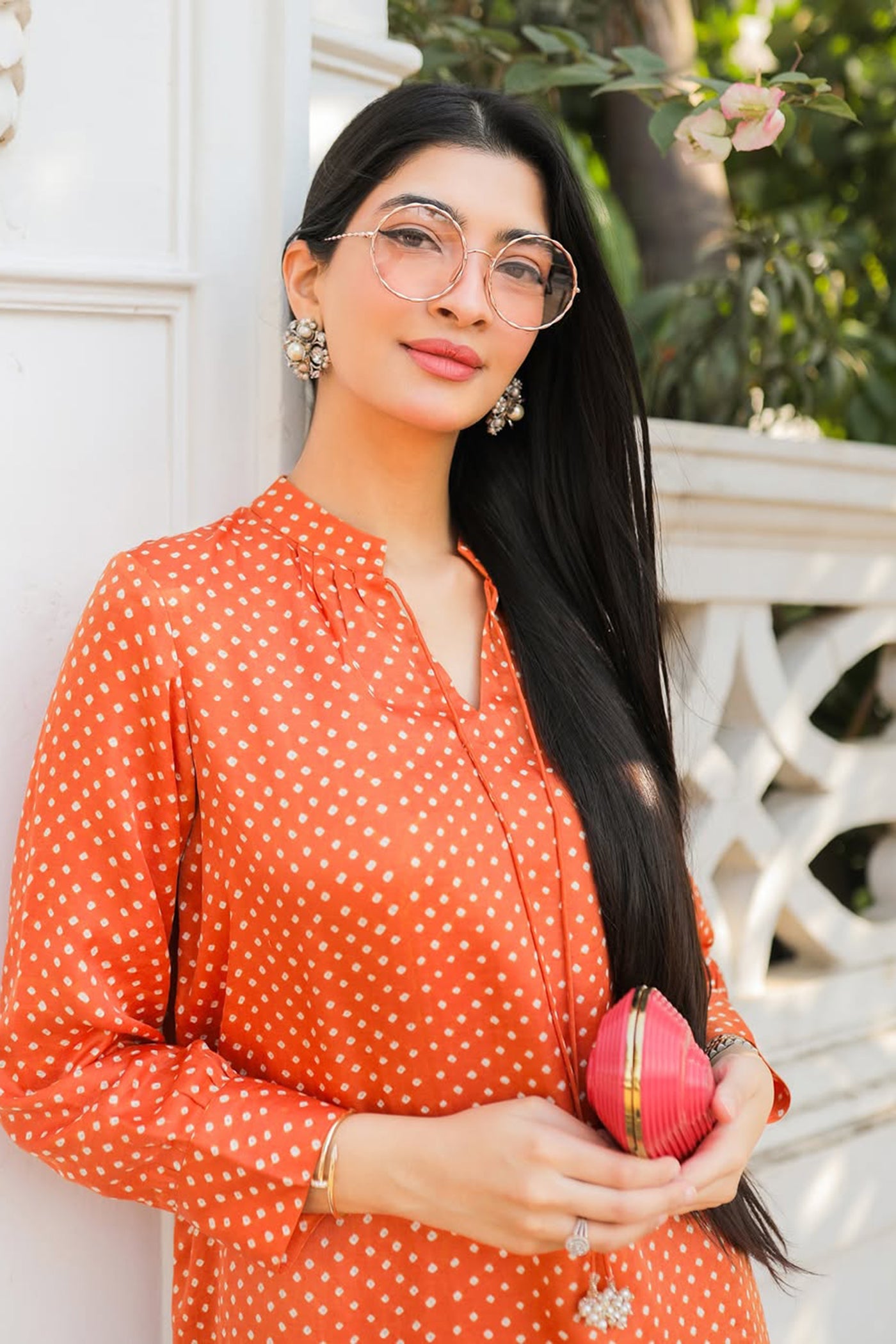 Orange Gajji Silk Bandhani Co-Ord Set