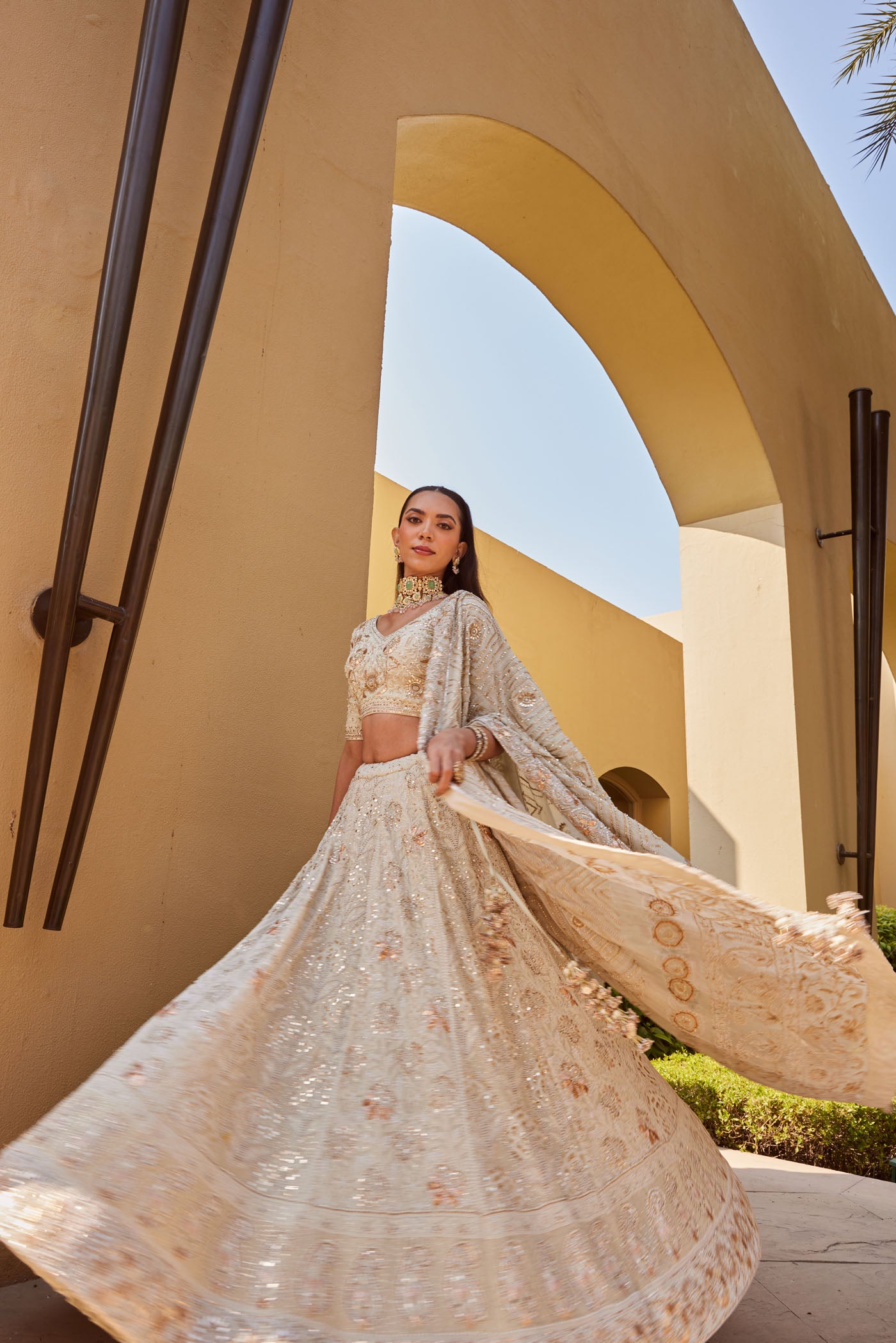 Ivory Chikankari Lehenga Set