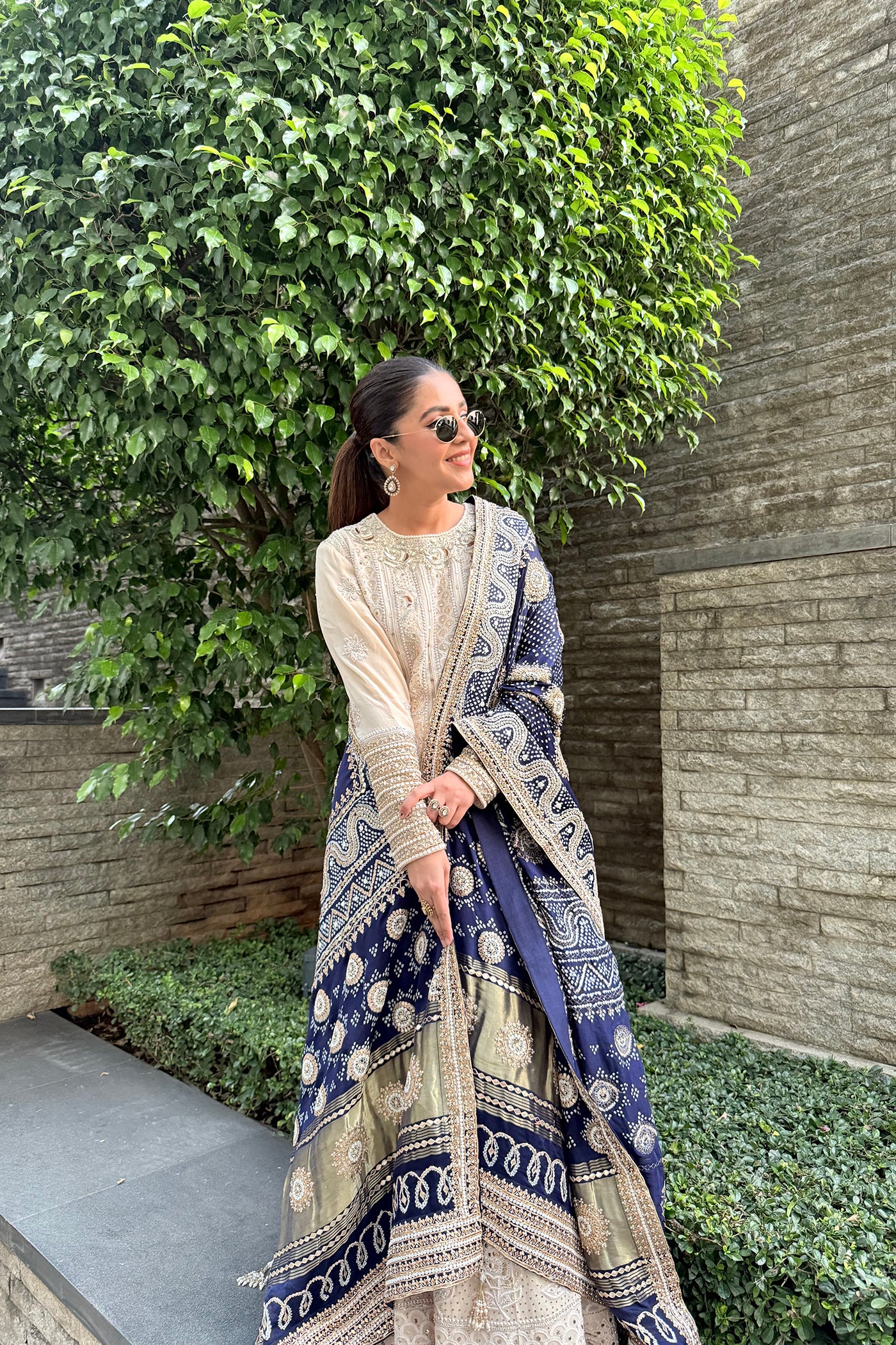 Ivory Georgette Chikankari Anarkali Set