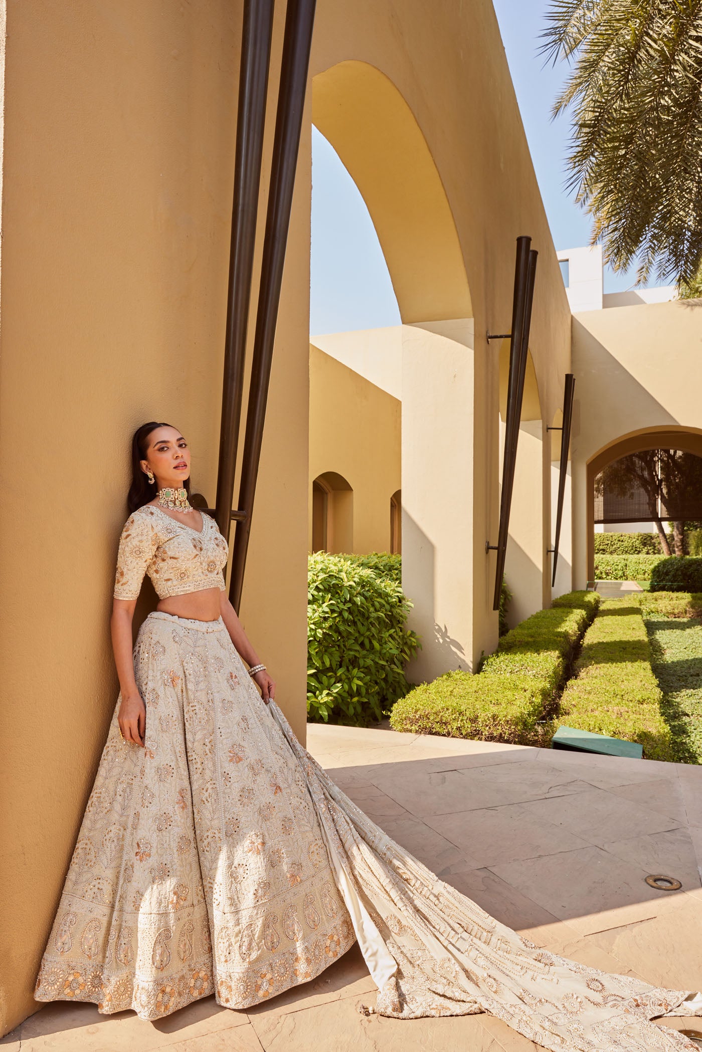Ivory Chikankari Lehenga Set