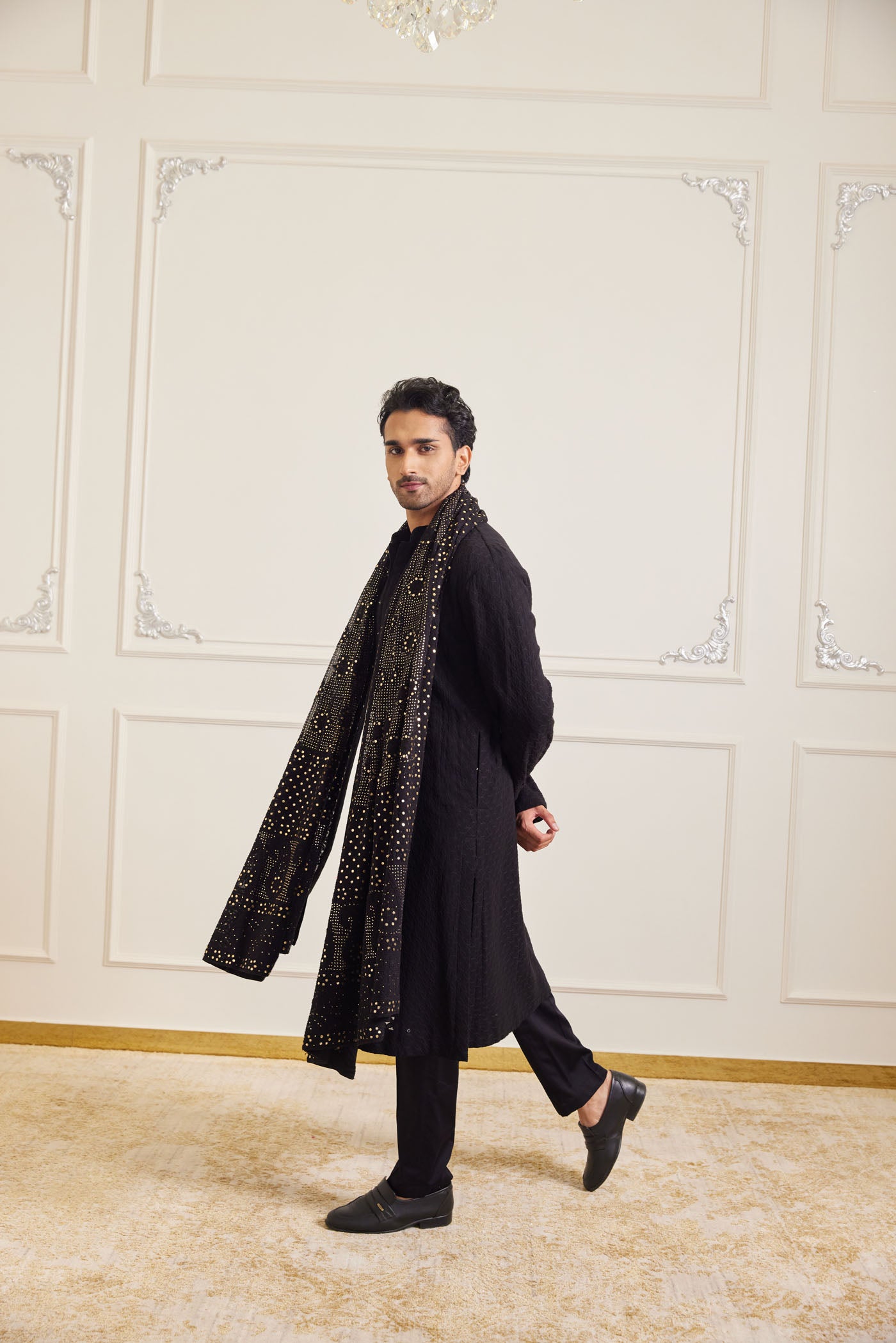 Midnight Black Chikankari Kurta Set With Dupatta