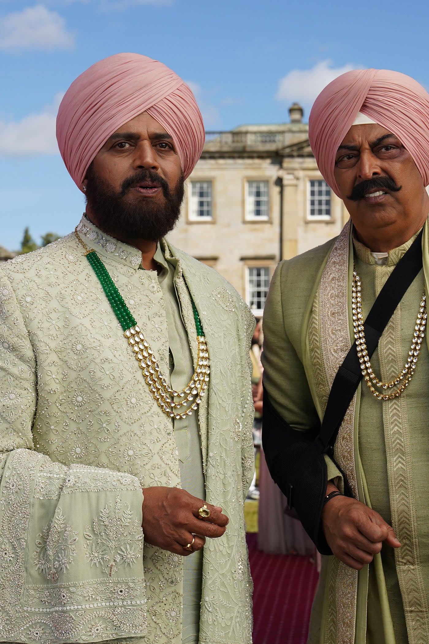 Mint Green Sherwani With Dupatta