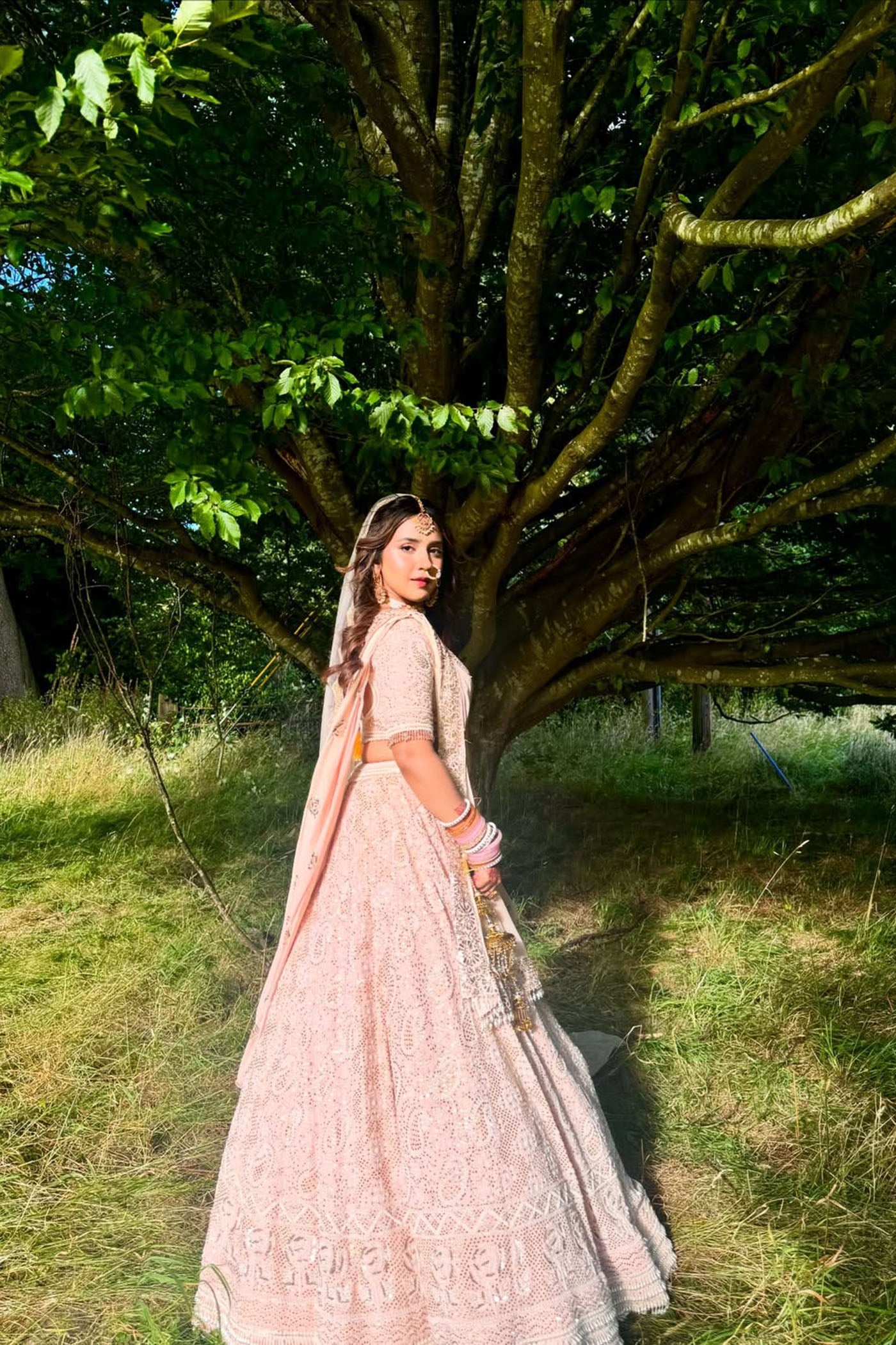 Blush Pink Chikan Lehenga Set