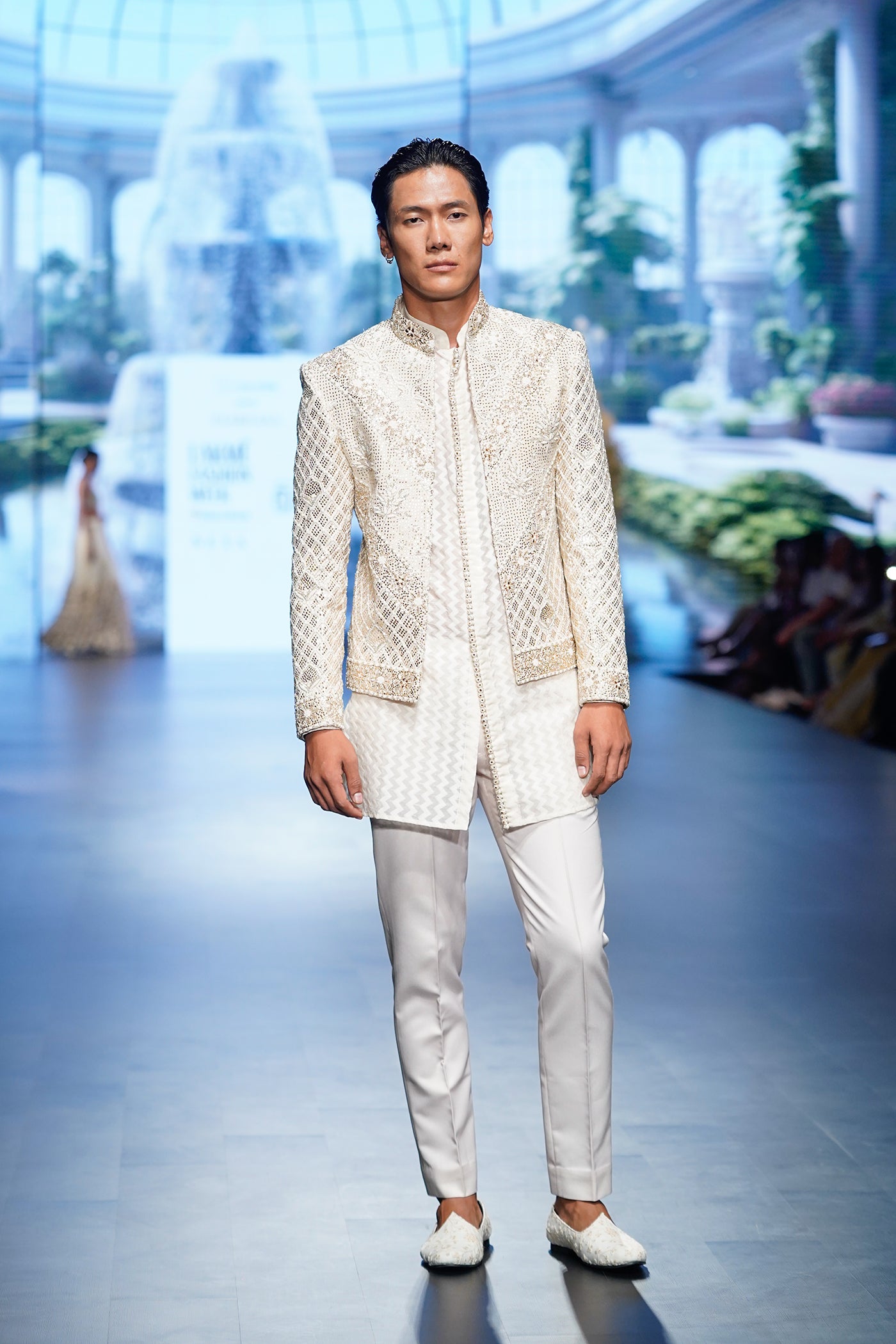 Ivory Embellished Bandhgala Jacket Set