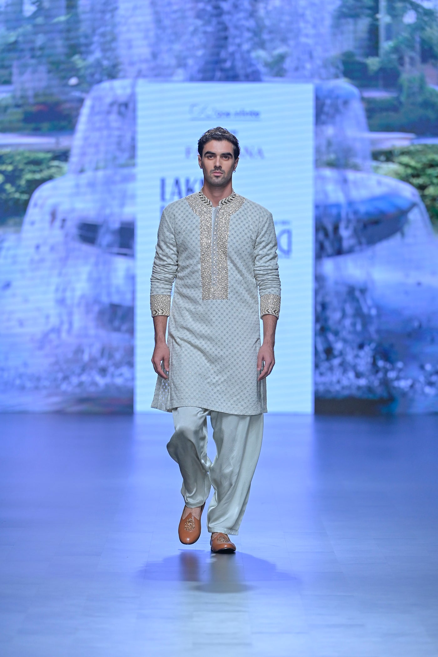 Pale blue Embellished Kurta Set